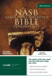 NASB Giant Print Reference Bible/Personal Size-Black Bonded Leather Indexed