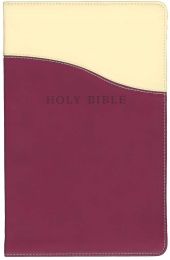 KJV Personal Size Giant Print Reference Bible-Cream/Raspberry Flexisoft (Value Price)