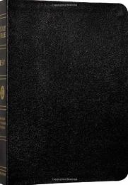 ESV Large Print Thinline Reference Bible-Black Genuine Leather