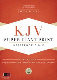 KJV Super Giant Print Reference Bible-Black/Burgundy LeatherTouch