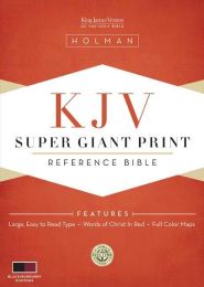 KJV Super Giant Print Reference Bible-Black/Burgundy LeatherTouch