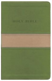 KJV Personal Size Giant Print Reference Bible-Tan/Olive Flexisoft