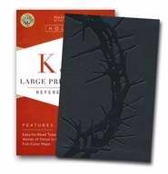 KJV Large Print Compact Reference Bible-Charcoal LeatherTouch
