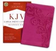 KJV Large Print Compact Reference Bible-Pink LeatherTouch