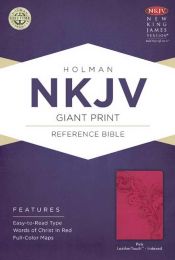 NKJV Giant Print Reference Bible-Pink LeatherTouch Indexed