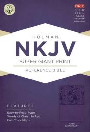 NKJV Super Giant Print Reference Bible-Purple LeatherTouch