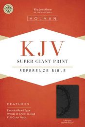 KJV Super Giant Print Reference Bible-Charcoal LeatherTouch