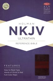 NKJV Ultrathin Reference Bible-Saddle Brown LeatherTouch