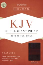 KJV Super Giant Print Reference Bible-Saddle Brown LeatherTouch