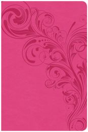 CSB Large Print Personal Size Reference Bible-Pink LeatherTouch Indexed