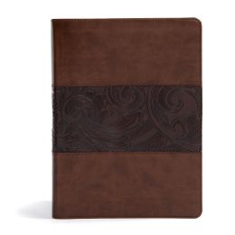 CSB Study Bible/Large Print-Mahogany LeatherTouch