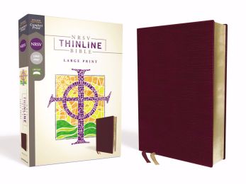 NRSV Thinline Bible/Large Print (Comfort Print)-Burgundy Bonded Leather