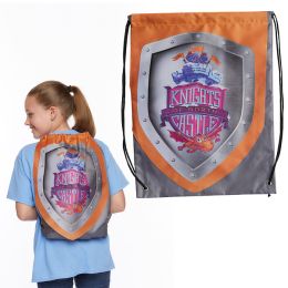 Vacation Bible School (VBS) 2020 Knights of North Castle Shield Drawstring Backpack (Pkg of 6)