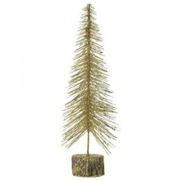 Gold Glitter Christmas Tree Decor - 16 inches