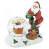 Color-Changing LED Santa and Chimney Snow Globe Figurine