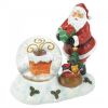 Color-Changing LED Santa and Chimney Snow Globe Figurine