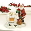 Color-Changing LED Santa and Chimney Snow Globe Figurine