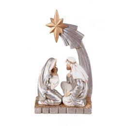 Silver Nativity Scene Figurine